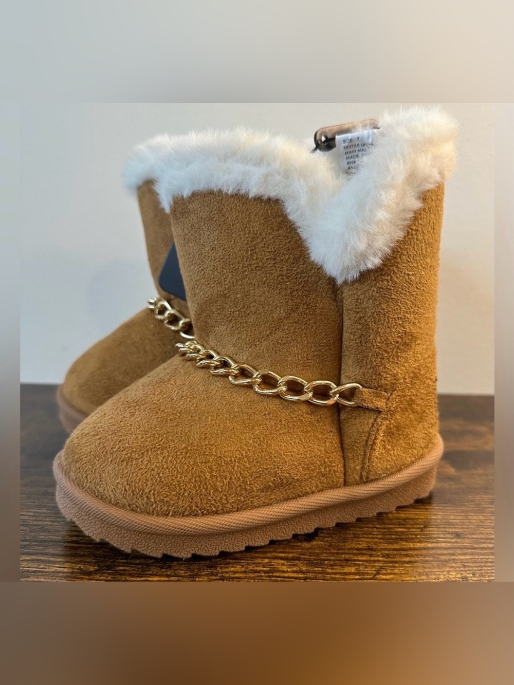 Bebe Girl Cognac Toddler Faux Fur Boots NWT Size Toddler 9